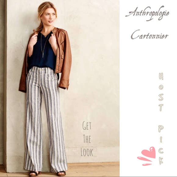 Anthropologie Pants - 🎉HP🎉 Anthropologie Seersucker Cotton Pants